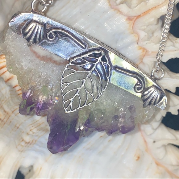 Rough Amethyst statement Handcrafted pendant